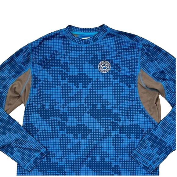 Magellan Outdoors Mag Chill Blue Camo Fish Gear Semi Fitted Shirt - SIZE LARGE - Picture 3 of 9